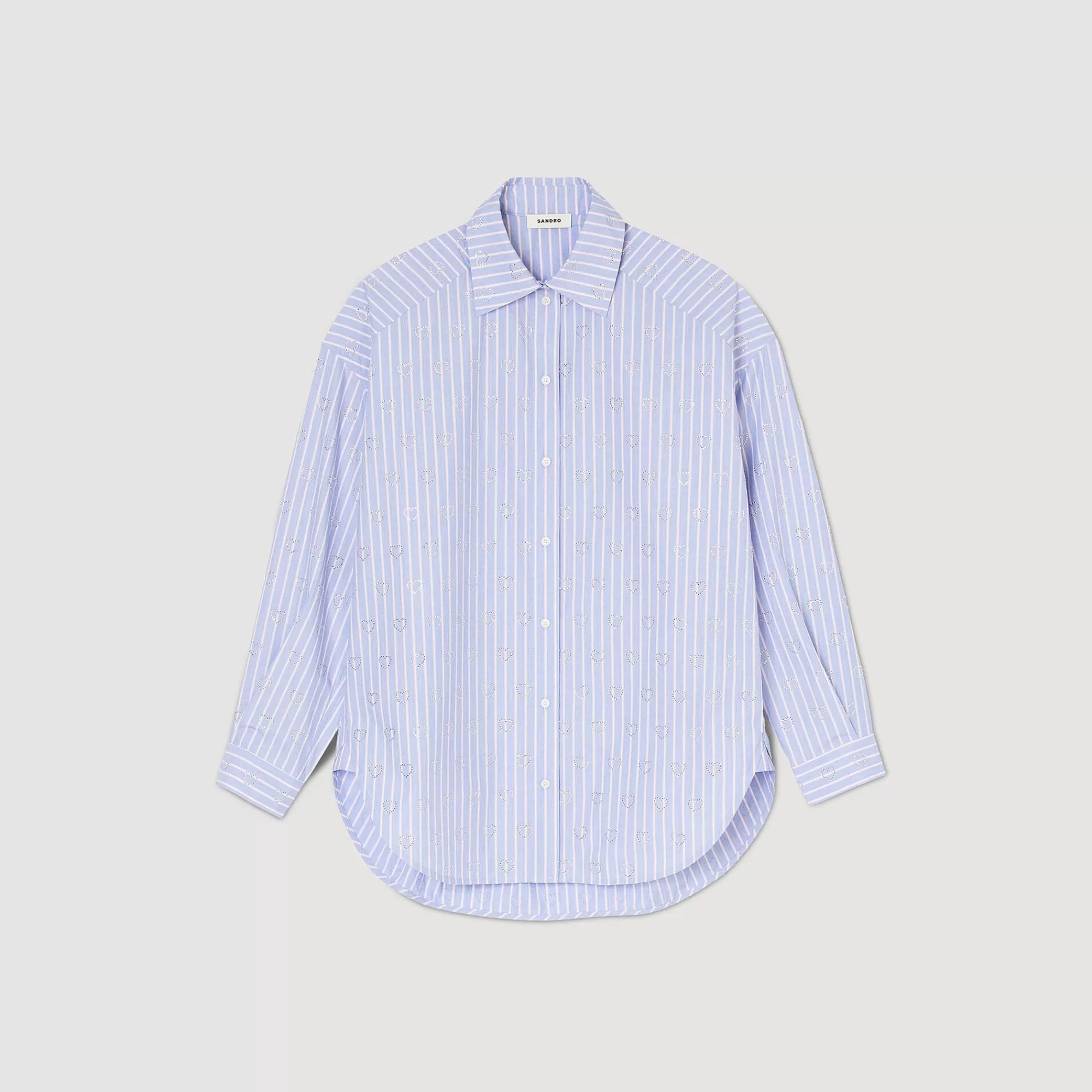 Mulheres Sandro Paris Camisa Decorada Com Coracoes De Strass