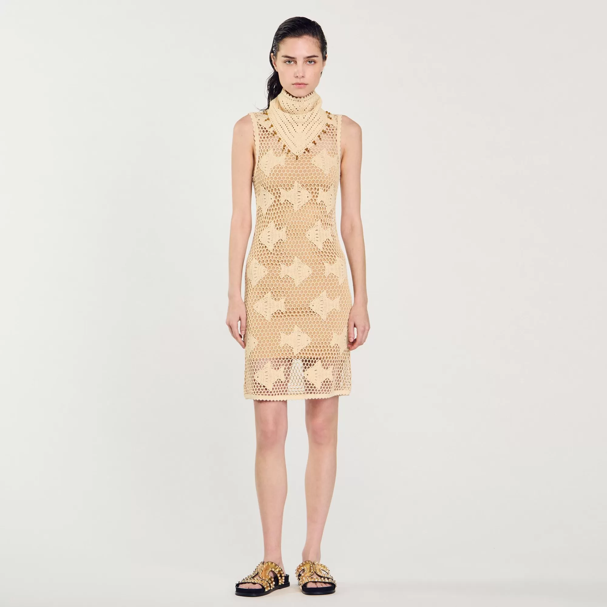 Mulheres Sandro Paris Vestido De Malha