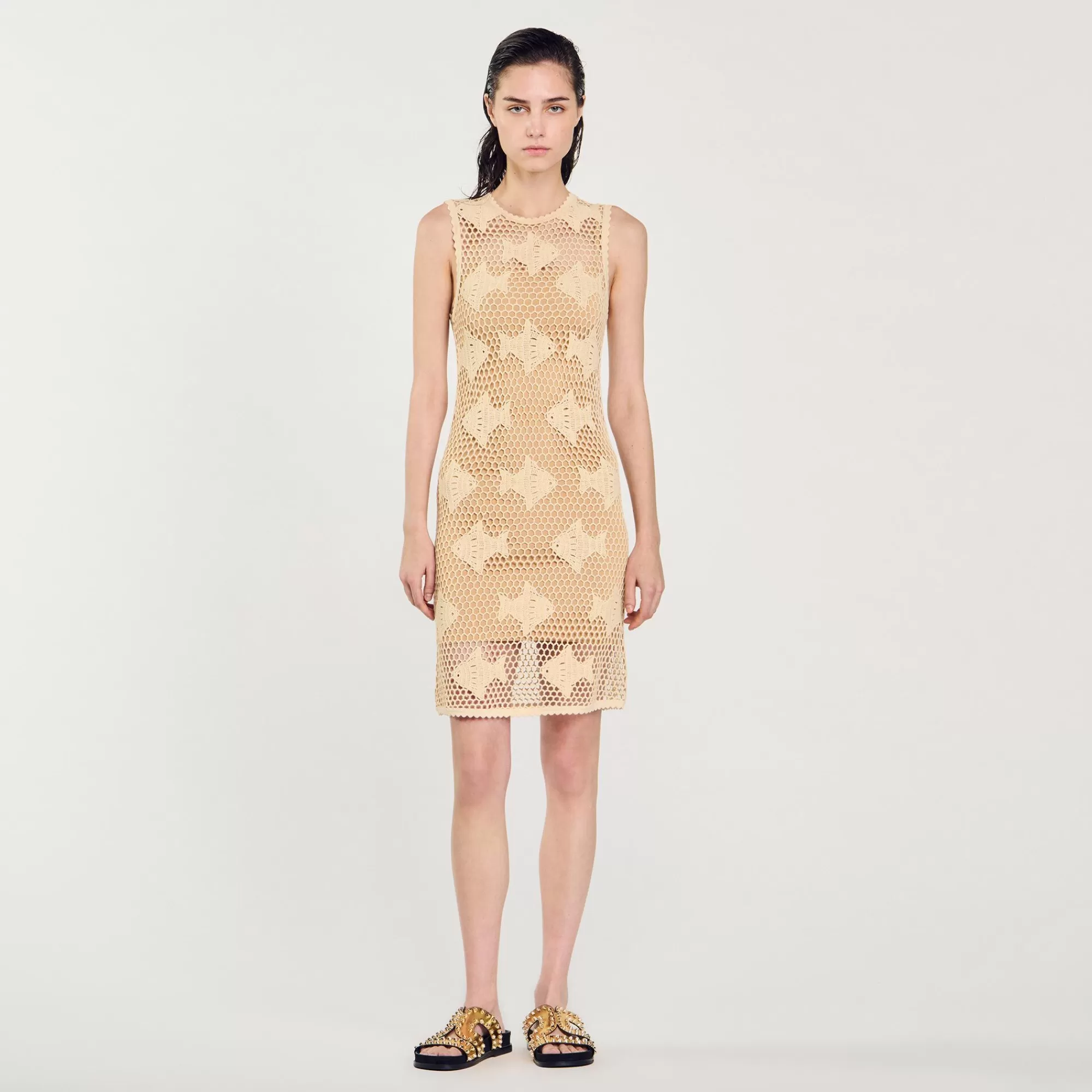 Mulheres Sandro Paris Vestido De Malha